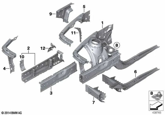 Extensión Soporte Guardabarros Derecho para BMW F22, F87, F32, F36, F82 (OEM 41007321724). Original BMW