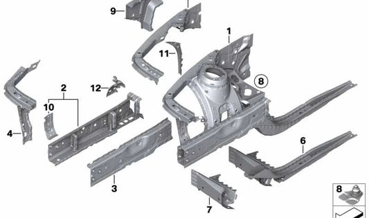 Radkastenverschluss für BMW 1er F20, F21, 2er F22, F23, F87, 3er F30, F31, F34, F80, 4er F32, F33, F36, F82 (OEM 41007438498). Original BMW