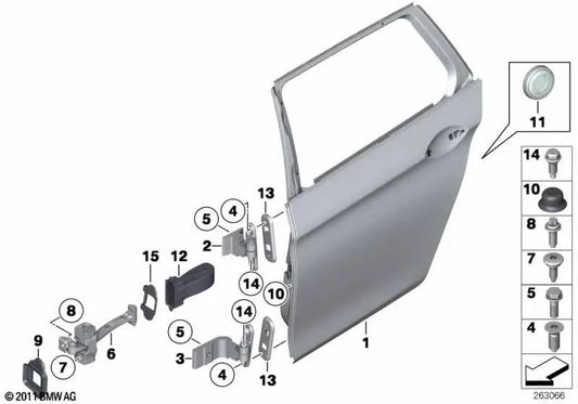 Junta freno de puerta trasera para BMW Serie 5 F10, F11, F18 (OEM 51227257194). Original BMW