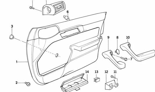 Door trim fabric front left for BMW 5 Series E34 (OEM 51411978237). Original BMW