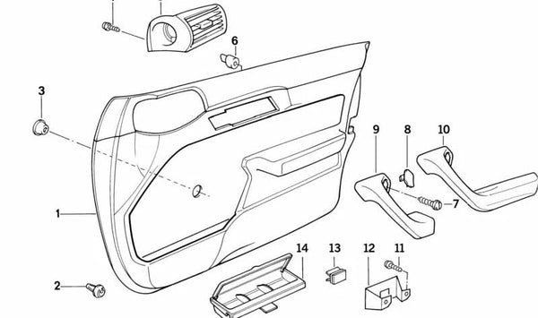 Revestimiento de puerta tela delantero izquierdo para BMW Serie 5 E34 (OEM 51411978237). Original BMW