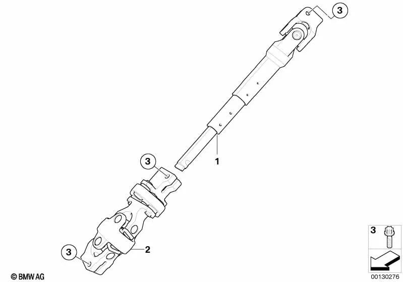 Doble junta con acoplador para BMW E83, E83N (OEM 32303446793). Original BMW