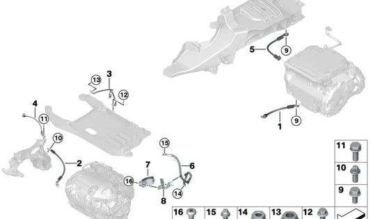 Cavo di massa OEM 61295A0BFF5 per BMW G20, G21, G22, G23, G26, G30, G31, G38. BMW originale.