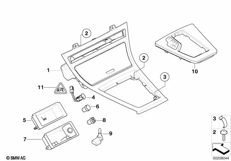 Storage compartment for BMW E83, E83N (OEM 51163402638). Original BMW.