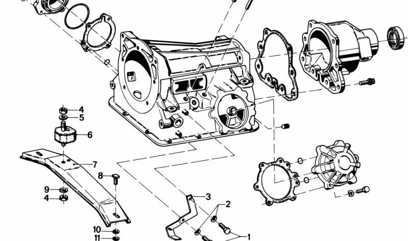 Gummilager para BMW E21, E12, E28, E24 (OEM 24711127288). Original BMW