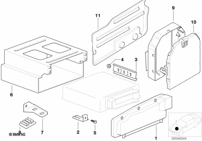 Tapa Caja Electrónica para BMW E36 (OEM 12901738150). Original BMW.