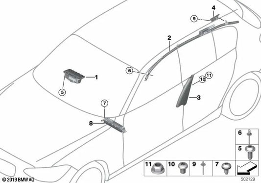 Placa desviadora direita para BMW F22, F87, F32 (OEM 72127293286). BMW original