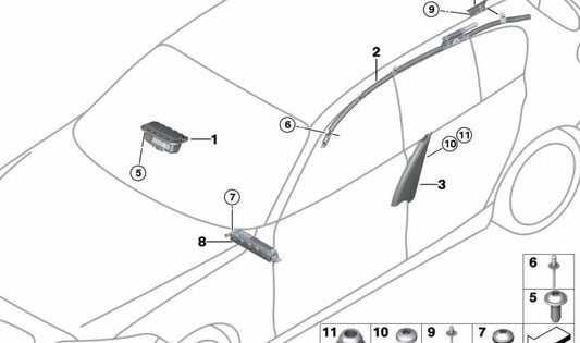 Deflector izquierdo para BMW Serie 3 F30, F34 (OEM 72127332755). Original BMW