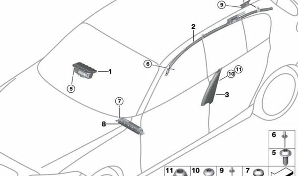 Deflector izquierdo para BMW Serie 3 F30, F34 (OEM 72127332755). Original BMW