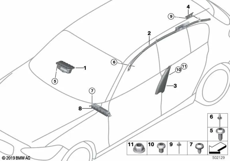 Clamp for BMW 4 Series F32, F32N, F82, F82N (OEM 72127292900). Original BMW