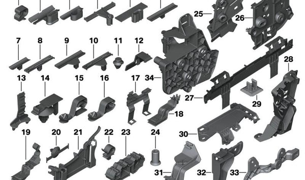 Soporte de conector OEM 61138780759 para BMW G05, G18, F95, G06, F96, G07. Original BMW.