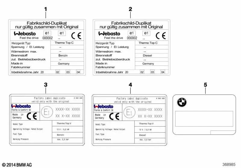 Placa Duplicada para varias series y modelos de BMW E39, E60, E61, E63, E64, E65, E66, E53 (OEM 71239209756). Original BMW.