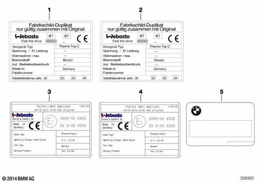 Placa Duplicada para varias series y modelos de BMW E39, E60, E61, E63, E64, E65, E66, E53 (OEM 71239209756). Original BMW.