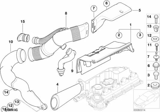 Tubo para BMW Serie 5 E39 (OEM 13717786354). Original BMW