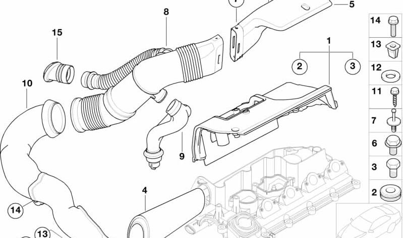 Toma de aire para BMW Serie 5 E39 (OEM 13717785081). Original BMW