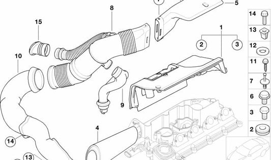 Toma de aire para BMW Serie 5 E39 (OEM 13717785081). Original BMW