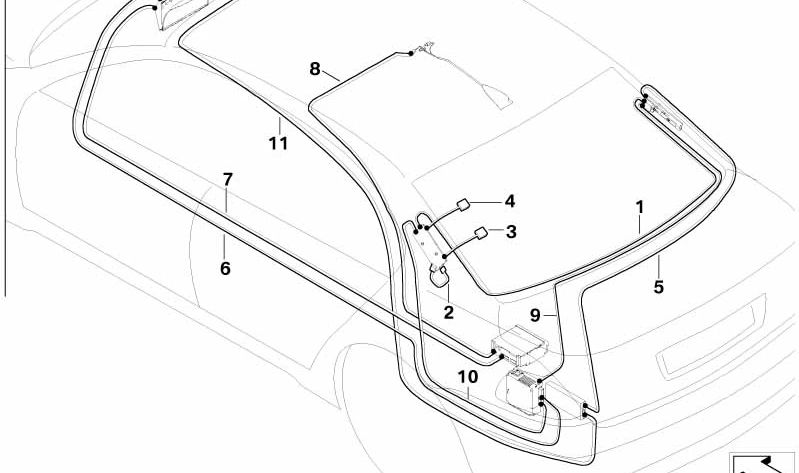 Cable Adaptador para BMW E65, E66 (OEM 61126912158). Original BMW.