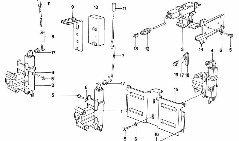 Accionador para BMW E24 (OEM 51261385770). Original BMW