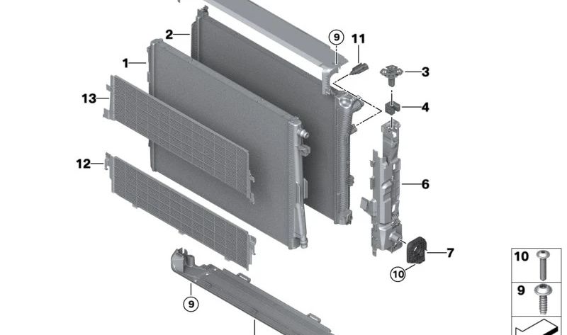 Radiador de refrigerante OEM 17119452580 para BMW G26 (Serie 4 Gran Coupé). Original BMW.