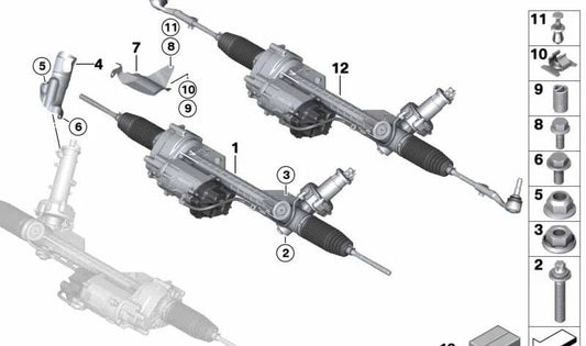 Steering Gear Heat Shield for BMW 1 Series F20, F20N, 2 Series F22, 3 Series F30, F31, F34, 4 Series F32, F33, F36 (OEM 32106792751). Original BMW