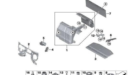 Tuerca remache de cabeza plana OEM 07147334656 para BMW i3 I01, i8 I12, I15. Original BMW.