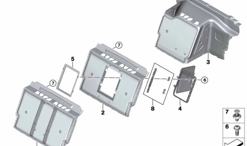 Revestimiento Pared Divisoria del Maletero para BMW Serie 7 G11, G12 (OEM 51477344693). Original BMW