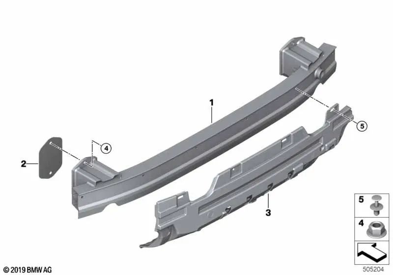 Adaptador portador trasero para BMW F91, F92, F93 (OEM 51128070741). Original BMW