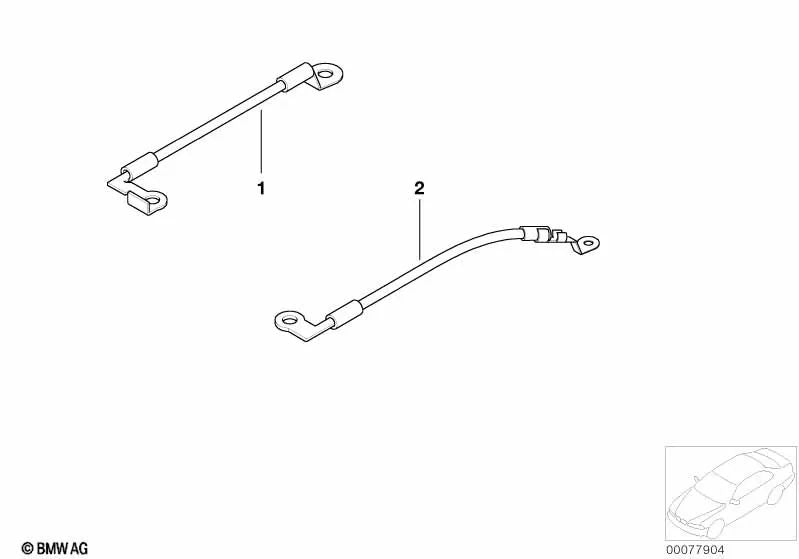 Cinta de masa bisagra/spoiler derecha para BMW E46 (OEM 61126903956). Original BMW