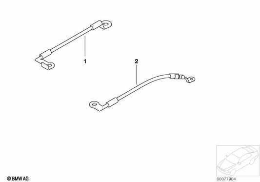 Hinge/spoiler ground strip right for BMW E46 (OEM 61126903956). Original BMW