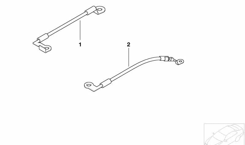 Cinta de masa bisagra/portón trasero derecho para BMW Serie 3 E46 (OEM 61126903954). Original BMW