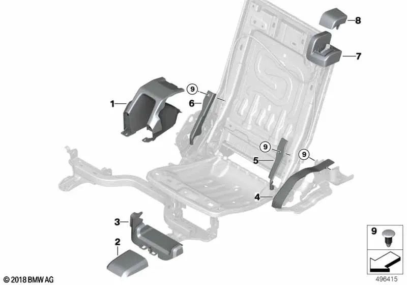 Bodenverkleidung hinten links für BMW G05, G05N (OEM 52307954295). Original BMW