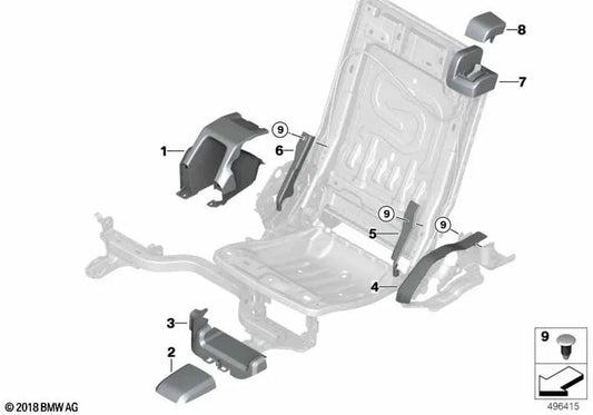 Embellecedor del suelo trasero izquierdo para BMW G05, G05N (OEM 52307954295). Original BMW