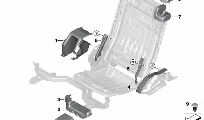 Manilla de desbloqueo derecha para BMW G05, G05N (OEM 52309493820). Original BMW