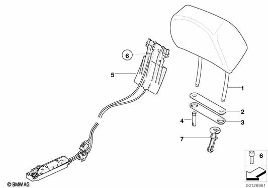 Reposacabezas de Cuero para BMW Serie 7 E65, E66 (OEM 52107146148). Original BMW