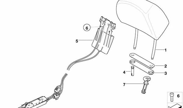 Reposacabezas de cuero para BMW Serie 7 E65, E66 (OEM 52107146150). Original BMW