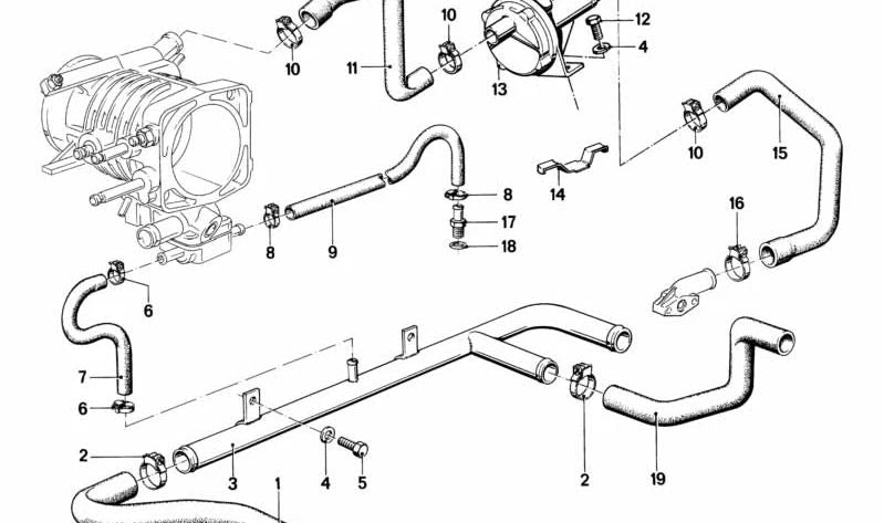 Tubo para BMW E12, E24, E23 (OEM 11611271602). Original BMW