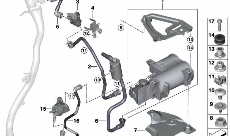 Válvula de cierre para BMW Serie 2 F45, X1 F48N, F49, X2 F39 (OEM 16137441215). Original BMW.