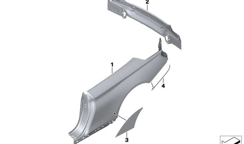 Película protectora para el paso de rueda derecho para BMW F82, F83 (OEM 51148065960). Original BMW.