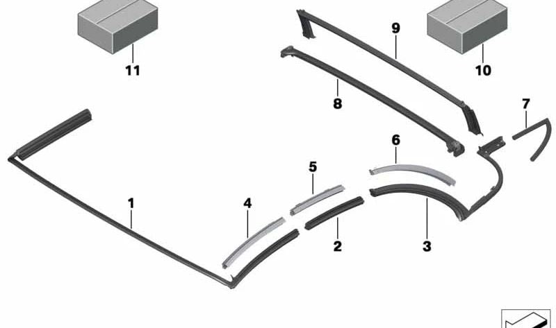 OEM 54347310386 support lane fixing kit for BMW F12, F13. Original BMW.