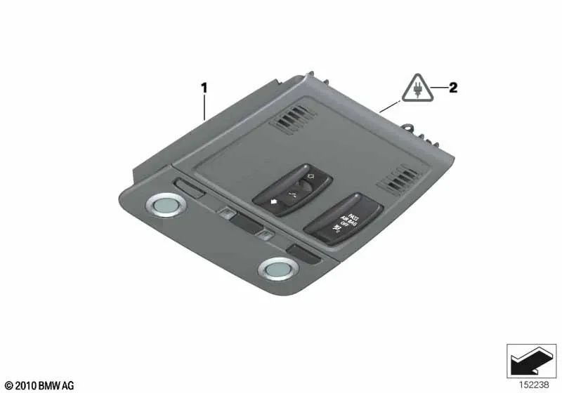 Centro de Control del Techo para BMW Serie 3 E90, E90N, E92, E92N (OEM 61319225525). Original BMW