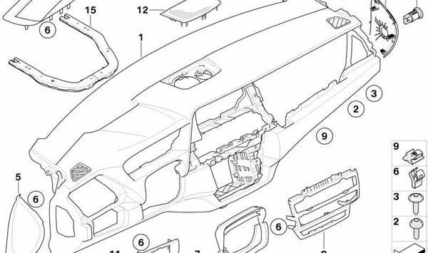 Panel lateral derecho OEM 51456972414 para BMW E70, E71, E72. Original BMW.