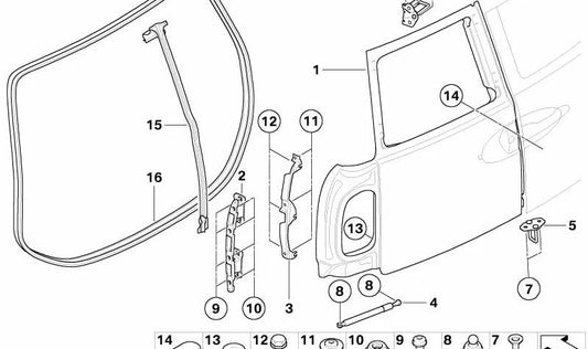 Torx screw with washer for MINI R55, R55N (OEM 41517069659). Original BMW