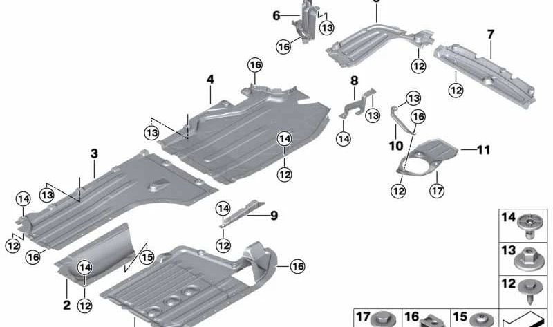 Revestimiento inferior del depósito derecho para BMW X5 G05 (OEM 51757424892). Original BMW