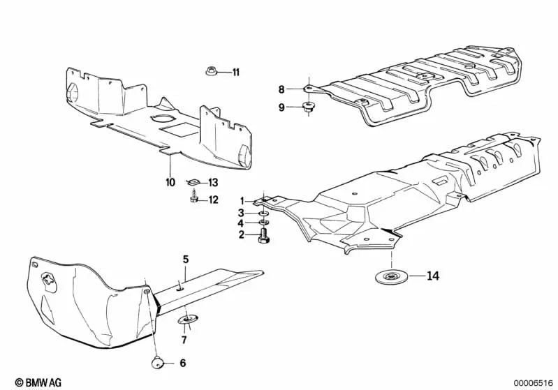 Protección del Compartimento del Motor para BMW Serie 3 E30 (OEM 51711933627). Original BMW