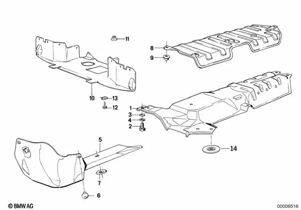 Protección del Compartimento del Motor para BMW Serie 3 E30 (OEM 51711933627). Original BMW