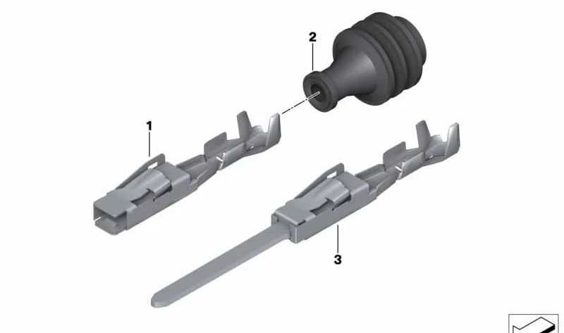 Contacto de enchufe MLK 1,2 ELA para BMW Serie 1 E81, E82, E87, F20, F21, Serie 2 F22, Serie 3 E46, E90, F30, Serie 4 F32, F33, Serie 5 E60, X1 E84, X3 E83, F25, Z4 E85 (OEM 61130070572). Original BMW