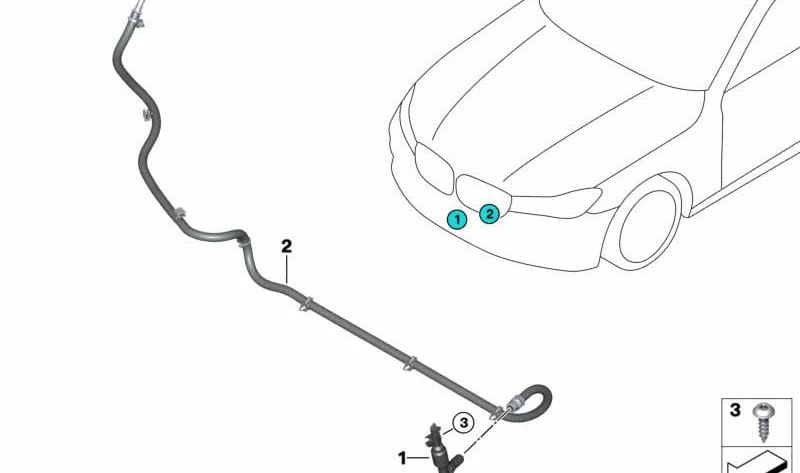 **Boquilla del lavaparabrisas de alta presión OEM 61677357351 para BMW F90, G30, G31, G32, G11, G12. Original BMW.**