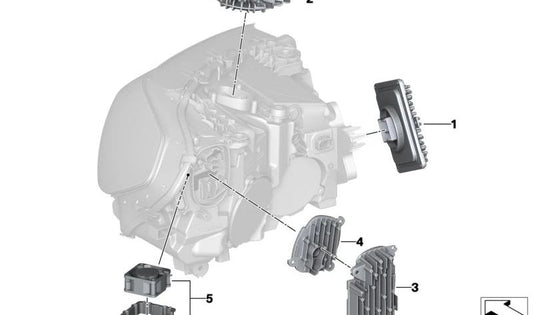 Módulo de indicador LED/luz de circulação diurna esquerdo OEM 63115A0E625 para BMW G01, G08, F97, G02, F98. BMW originais.