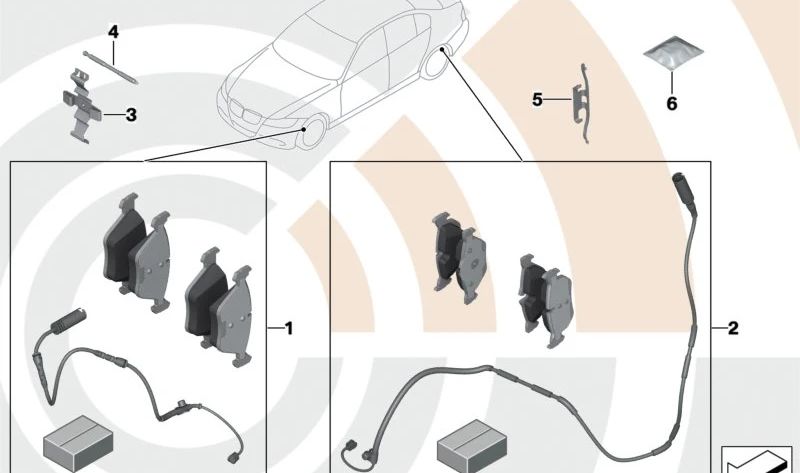 Juego de pastillas de freno con sensor para BMW Serie 2 F45, X1 F48, Mini F54, F60 (OEM 34118843656). Original BMW