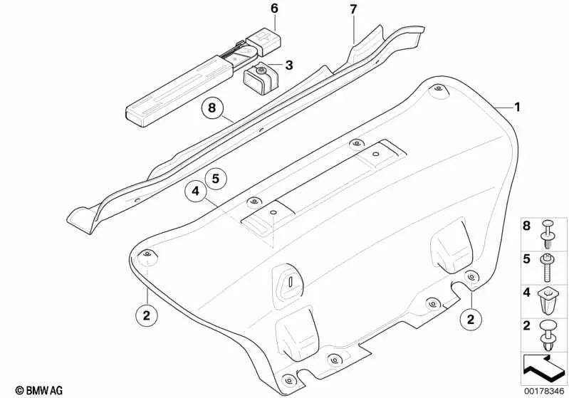 Revestimiento portón trasero para BMW E82, E88 (OEM 51497173561). Original BMW